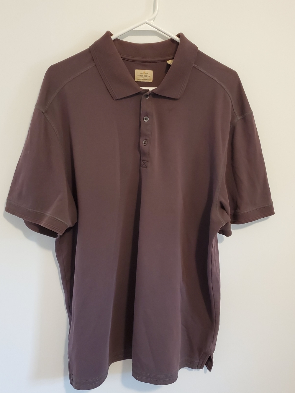 Tommy Bahama Taupe Short Sleeve Casua Button Down Collared Shirt XL